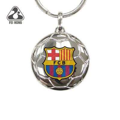 China No Mold Fee Custom Printing Metal Football 3D Key Chain for sale