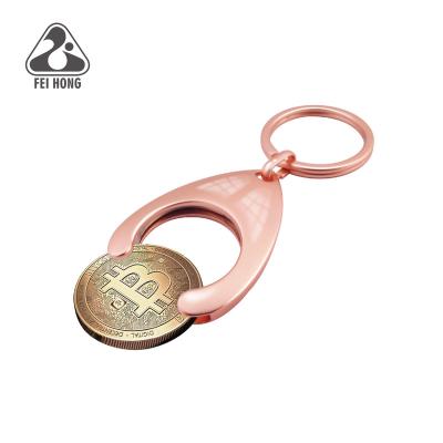 China Metal Custom Design Metal Coin Trolley Cut Key Chain for sale