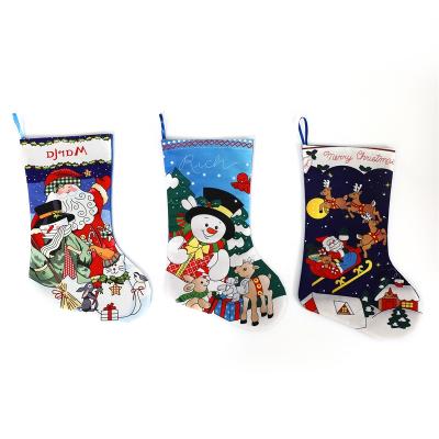 China 2022 Eco-Friendly Christmas Hanging Socks For Kids Candy Stocking Fireplace Ornament Socks For Christmas Sugar Stocking for sale