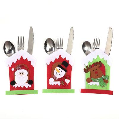 China Snow House Christmas Decoration Disposable Family Dining Table Knife Fork Spoon Cutlery Decoration Party Supplies for sale