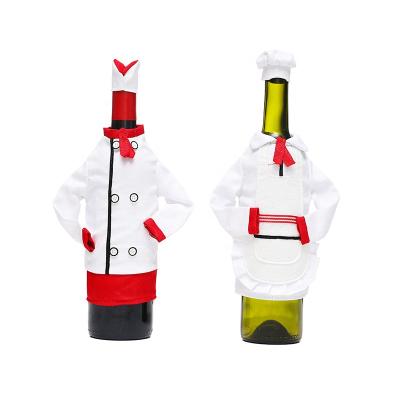 China Eco-friendly Christmas Dinner Decoration Wine Bottle Holder Twinkle Christmas Tree Lantern White Color Whiskey Bottle Hanger for sale