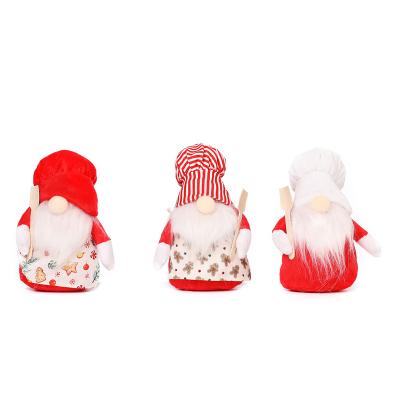 China Eco-Friendly 2021 Chefs Kitchen Tools Desktop Christmas Ornaments Christmas Glitter Lantern Rudolph Faceless Plush Dolls Set for sale