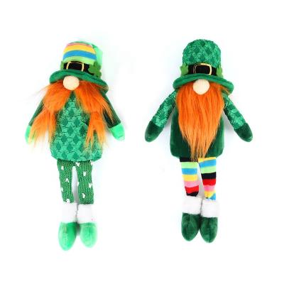 China St Patrick's Day National St. Patrick's Day Plush Gnomes Dolls Long Legs Long Legs Sitting Shamrock Decor For Parties for sale