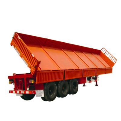 China Truck Trailer 3 Axle 60ton Dump Side Semi Trailer / Tipper Semi Trailer / Dump Trailer Manufacturer for sale