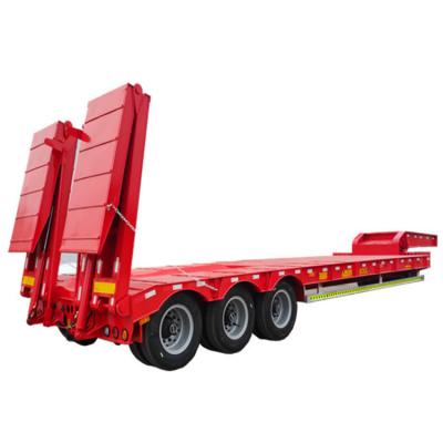 China Truck Trailer Low Bed Truck Trailer Semi Trailer For Sale Equipment 60 Ton 3line 6 Ton 13m 100 Ton Low Bed Semi Trailer Haul Heavy Duty Machinery for sale