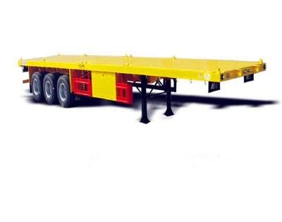 China Truck Trailer 2 Axles 4 Axles 3 Axles 20ft 40ft Shipping Container Flat Bed Trailer for sale