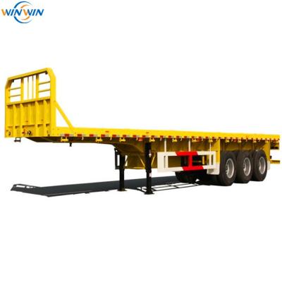 China Truck Trailer 40 cu. ft. Axle Container Wagon Flat Bed Semi Trailer for sale