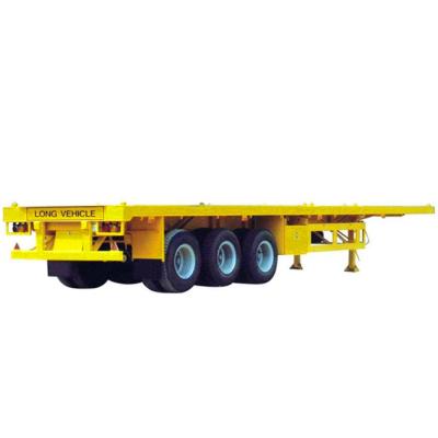 China 20 Foot Container Truck Trailer 2 Axle 3 Axle 40ft Flat Bed Semi Trailer Chassis Flat Bed Semi Trailer For Sale for sale