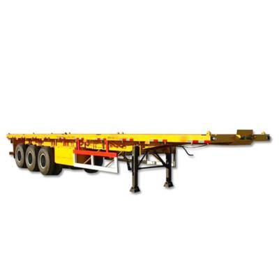 China Truck Trailer 3 Axle Flat Bed 20 Feet Containers 40ft Flat Bed Semi Truck Trailer For Sale Steel 4/8/12 Twist Locks ABS CE ISO9001 CCC Optional for sale