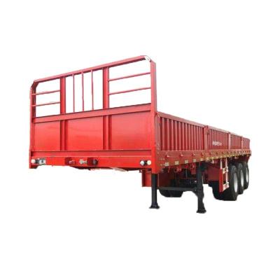 China Truck Trailer 60 Ton 3 Axle Sidewall Bulk Transport Cargo Semi Trailer for sale