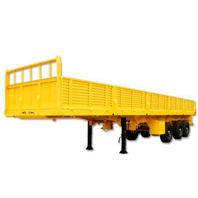 China Truck Trailer Tri Axles Side Wall Cargo Grain Transport Semi Trailer Sideboard Chassis Truck Trailer High Quality 30T~60T Steel Semi Trailer for sale