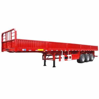 China Hot Sale 3 Axles Truck Trailer 40 Ton Side Wall Semi Bulk Cargo Transport Trailer for sale