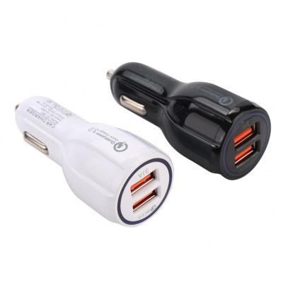 China 2020 Hot Selling Computer QC 3.0 2 USB Ports Car Charger Usb Car Charger Fast Dual Portable Usb Car Charger OEM 3.1A for sale