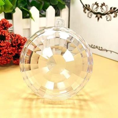 China Fashionable Transparent 8cm Plastic Christmas Ornaments Clear Disco Openable Hollow Light Balls for sale