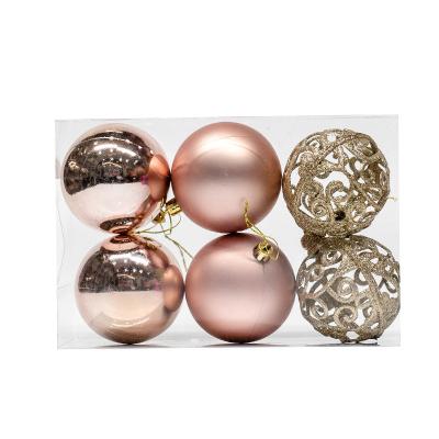 China Christmas tree decoration Christmas decoration supplies, 6 boxes of custom color Christmas plastic balls for sale