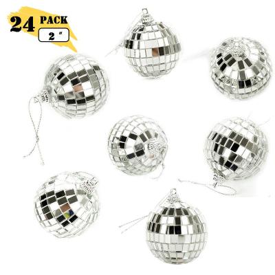 China Fashionable 24 Pack ReflectiveChristmas Luminous Tree Hanging Balls Ornaments Pendants For Holiday Wedding Party Dance for sale