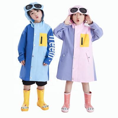 China Hot Sale Kids Poncho Cute Pattern Raincoat Cartoon Children's Waterproof Raincoat With Hood Poncho Polyester Kids Raincoat for sale