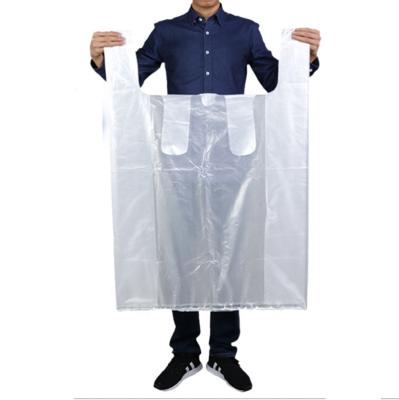 China 2020 Moisture Proof Super Size T-shirt Plastic Bag Shopping Carry Bag Frosted Plastic Bag With Handle for sale