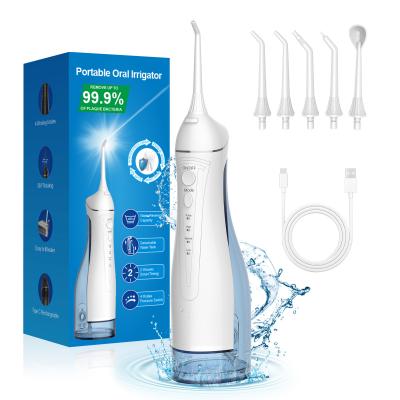 China Flosser de agua portátil sin cables Piks 300ml Irrigador oral para limpieza profunda de los dientes 3 modos Recargable IPX7 a prueba de agua en venta