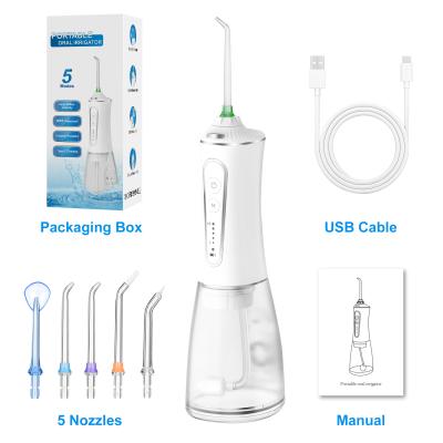 China 5 Nozzle Tips Portable Water Flosser 300ml IPX7 Oral Care Appliance for Dental Hygiene for sale