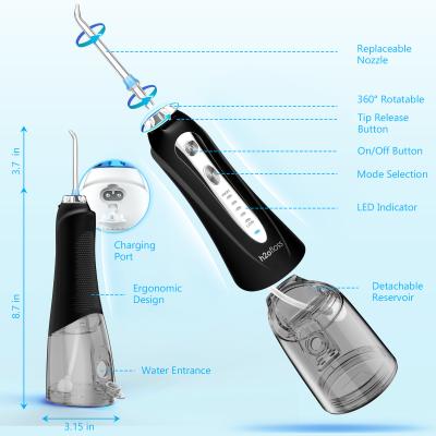 Cina Water Pick IPX7 impermeabile ricaricabile senza fili elettrico portatile Jet Dental Cleaning Dental Floss Oral Irrigator Water Flosser in vendita