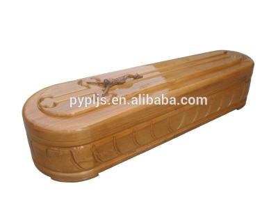 China Coffin Spanish Style Solid Wood Wooden Coffin Workmanship for sale