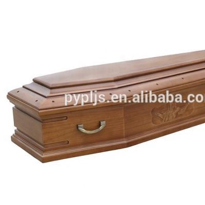 China Europe Paulownia Wooden Casket Carved Image Coffin for sale