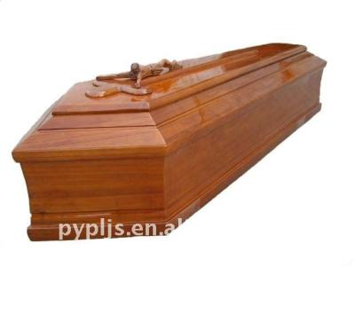 China Europe antique paulownia wooden coffin solid wood casket H03 for sale