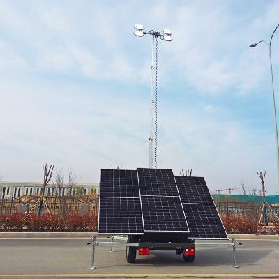 China Residential Portable Trailer Solar Mobile LED Light Tower With 4x150w LED Lamp Solar System battery powered led light tower for sale