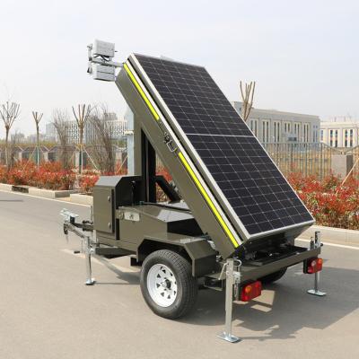 China Residential Security system hybrid solar light tower CCTV Camera Tower led trailer battery powered led light tower for sale