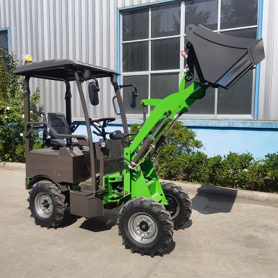 China Farms Comfortable 0.4 ton 0.6 ton  seat garden trucking grass hay pallet fork electric joystick epa Mini front end wheel Loaders for sale