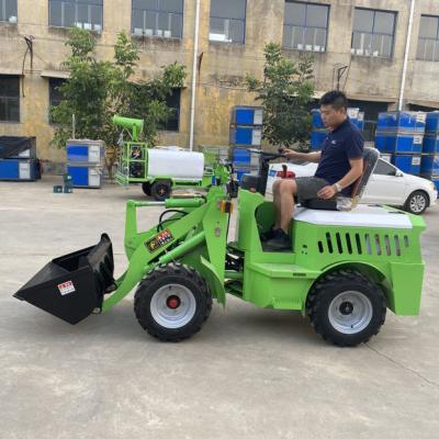 China Farms Comfortable seat garden trucking grass hay pallet fork electric joystick epa Mini front end wheel Loaders for sale