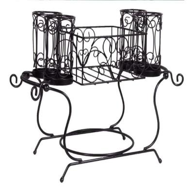 China Sustainable Buffet Organizer Set Dinner Salad Dessert Dishes and Napkins Cutlery Rack Cart for sale