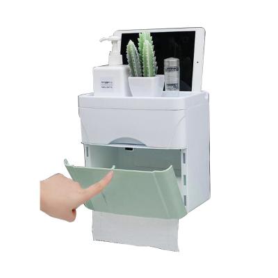 China Wholesale pp waterproof plastic toilet paper holder with storage box for sale