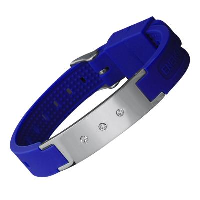 China FASHIONABLE wholesale fashion elements energy fitness sports bio silicone wristband with metal clasp for sale