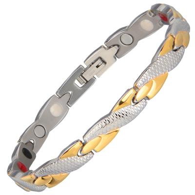 China FASHIONABLE Negative Ion Balance Bio Magnetic Chain Snake Stainless Steel Bracelet Gold Plating Bracelet for sale