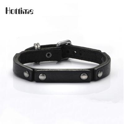 China Fashion European Plain Top Selling Vintage Genuine Leather Bracelet for sale