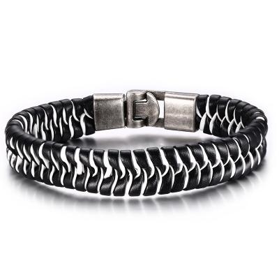 China Newest Fashion TRENDY Weave Genuine Leather Bracelet For Men for sale