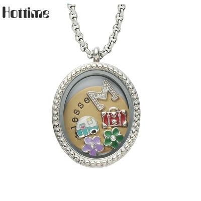 China Trendy global sale charms floating Diamond Glass Floating Locket for sale