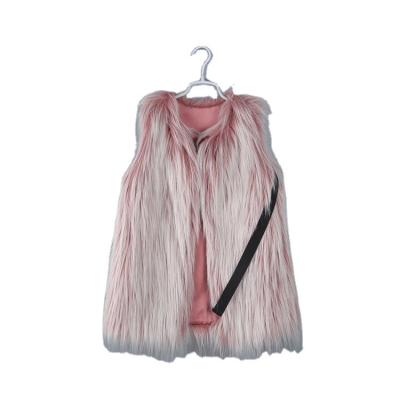 China Hot Selling Winter Girl's Top Quality Breathable Faux Fur Long Vest for sale