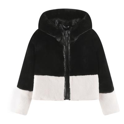 China Good Quality Breathable Wholesale Customized Faux Fur Puff Kids Jackets Girls for sale