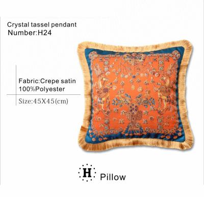 China PORTABLE New Design Home Decor 100 Polyester Orange Sofa Cushion Cover 50x50 for sale