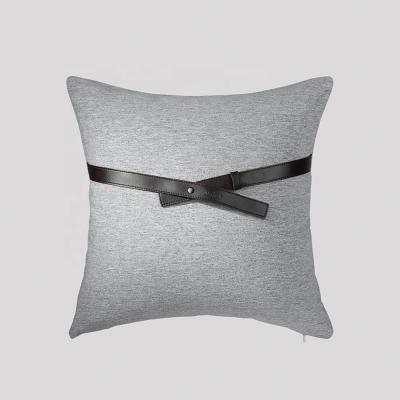 China Best Selling Eco-Friendly Design Nordic Style Simple Natural Linen Cushion Cover With Belt for sale