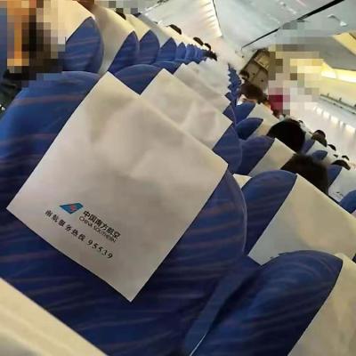 China Breathable New Design Disposable Aircraft Seat Cover Airline Seat Cover Headrest Advertising Cover For Sale for sale