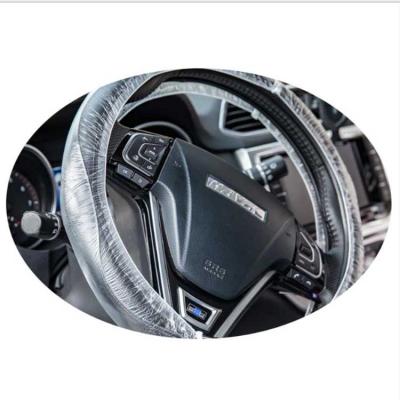 China Custom Customize Disposable Clear PE Plastic Steering Wheel Cover For Sale for sale