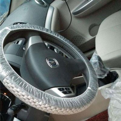 China Custom Customize Waterproof Disposable PE Plastic Car Wheel Cover Steering Wheel Cover for sale