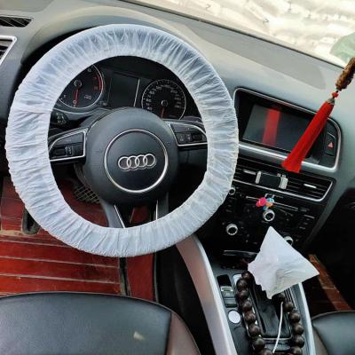 China Customized Customize LDPE Clear Or White Plastic Disposable Steering Wheel Cover for sale