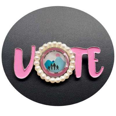 China Topvesko Classic Custom Pink and Green Enamel Jack and Jill Vote Pin JJ Pin Voting Gift for sale