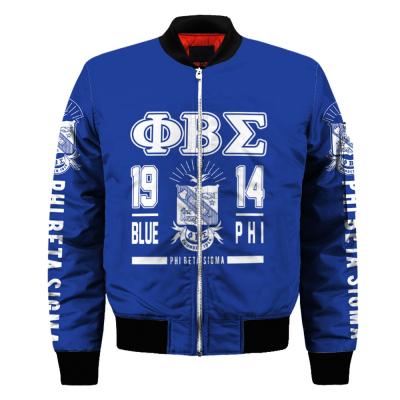 China Custom OEM LOGO Outdoor Phi Fraternity Plus Size Jacket With Cotton Jacket Flight Suit Sweater Men's Digital Printing Clothing for sale