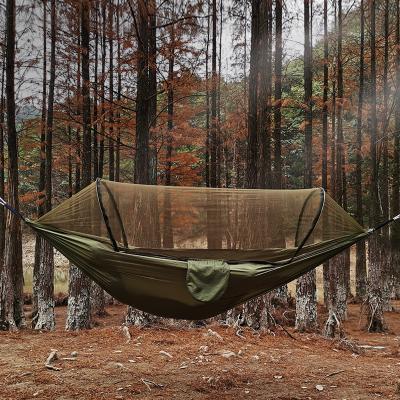 China Adult Automatic Outdoor Anti-rollover Swing Anti-Rollover Camping Pole Mosquito Net Mosquito Net Quick-Opening Nylon Rocking Chair 260x140cm for sale